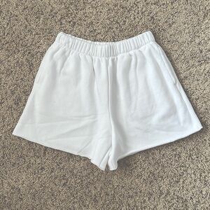 Aerie Hi-rise White Fleece Shorts - Medium - NWT